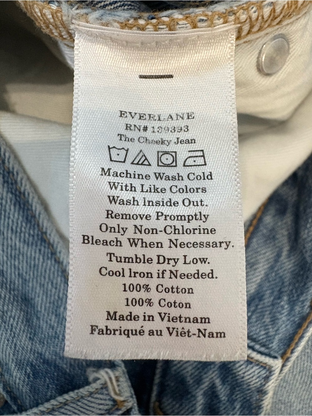 Everlane The Original Cheeky Straight Jean 27 Crop Light Wash Vintage-Inspired - Picture 9 of 10